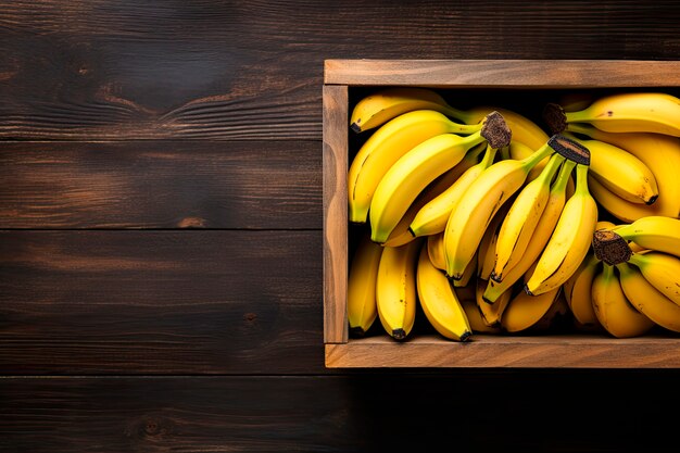 Top view raw bananas arrangement