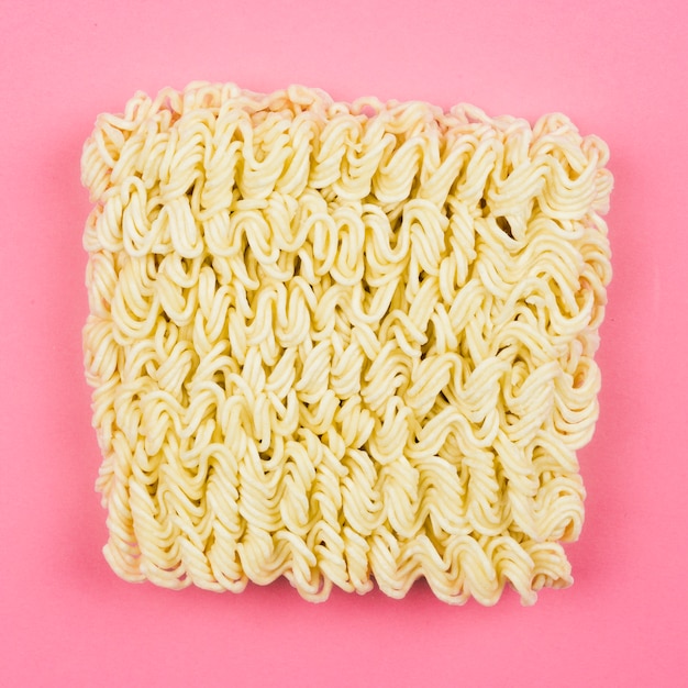 Free photo top view of raw noodles