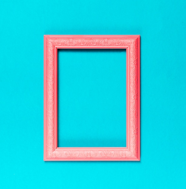 Top view red decorative frame