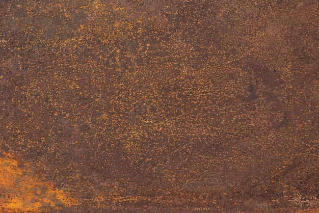 Top view of rusty metallic surface