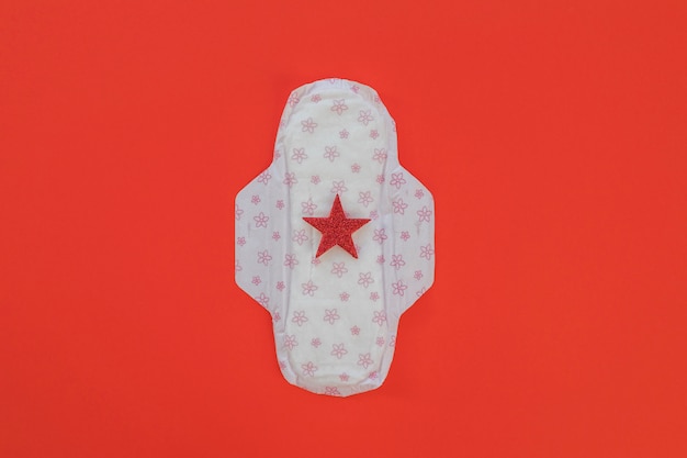 Top view sanitary towel with star