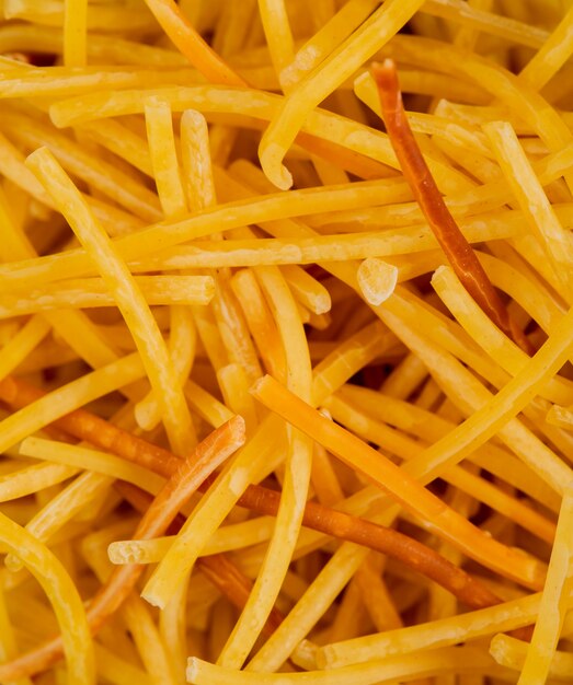 Top view of spaghetti pasta