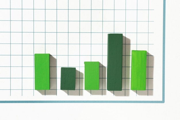 Free Photo top view of statistics presentation with chart