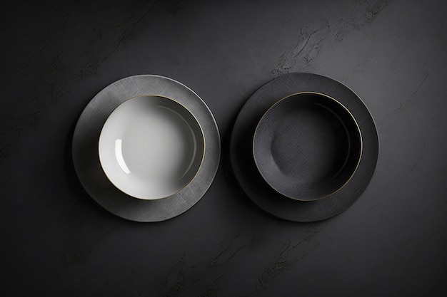 Free photo top view of table arrangement with empty dishes and tableware