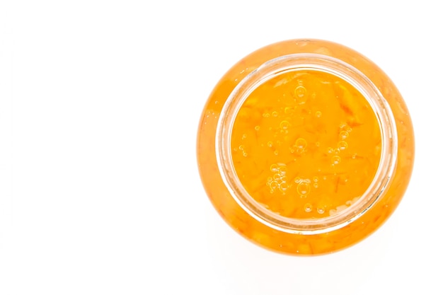 Free Photo top view of tasty orange marmalade