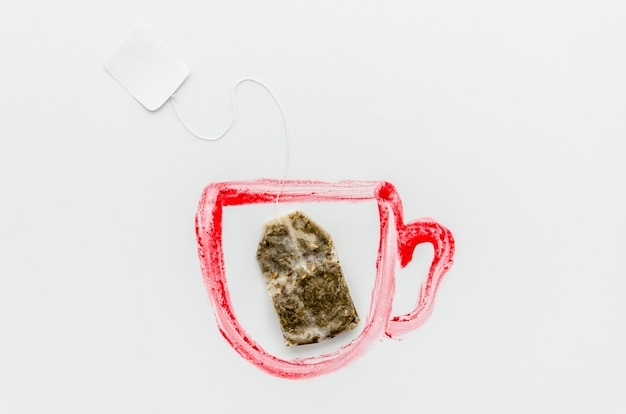 Top view of tea bag