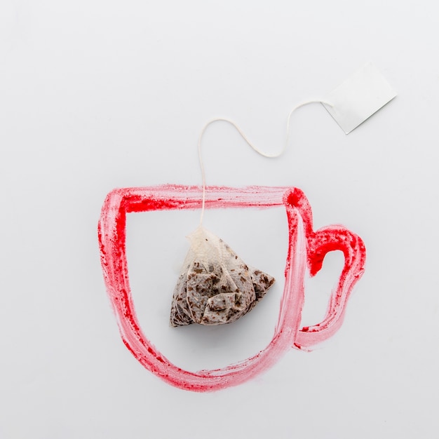 Free photo top view of tea bag