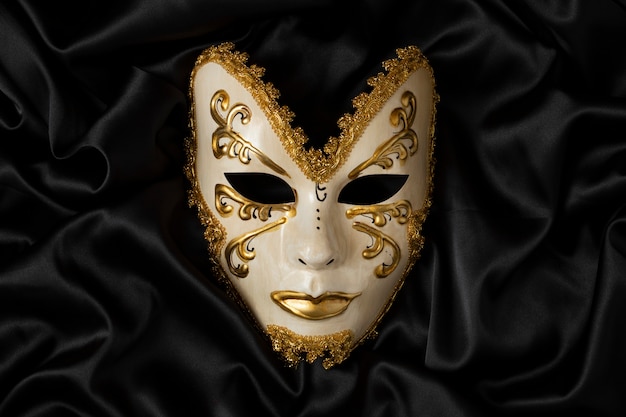 Top view theater mask still life