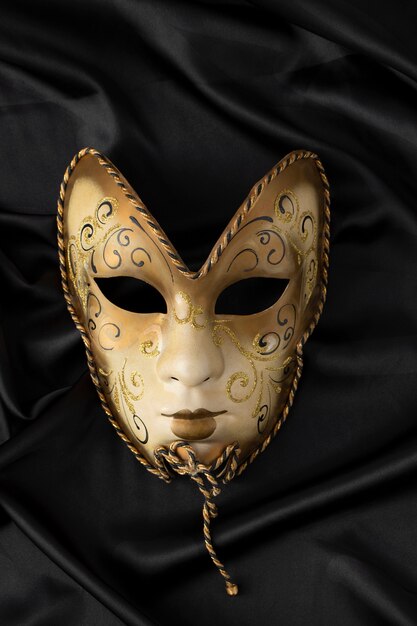 Top view theater mask still life