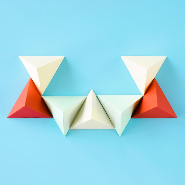 Free Photo top view triangle paper shape