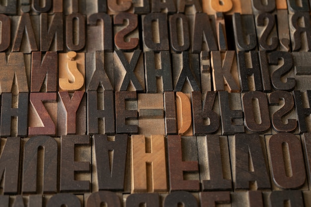 Top view over typesetting parts