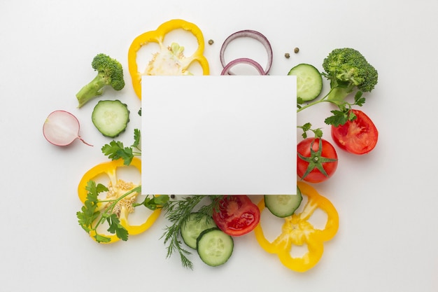 Free photo top view vegetables arrangement