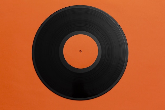 Top view vinyl record arrangement