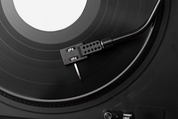 Free Photo top view vinyl record composition