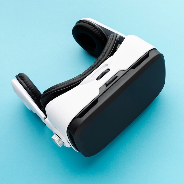 Free photo top view virtual reality headset