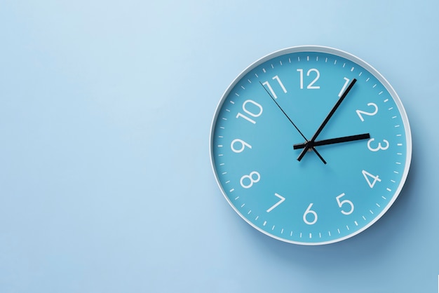 Top view wall clock still life