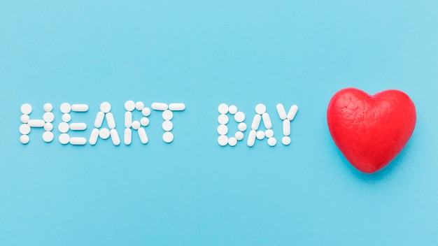 Free photo top view world heart day concept