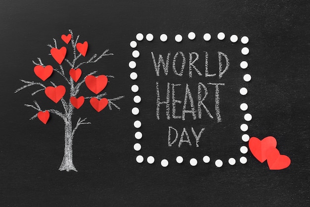 Free Photo top view world heart day concept