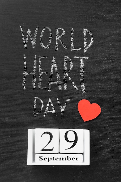 Free photo top view world heart day concept