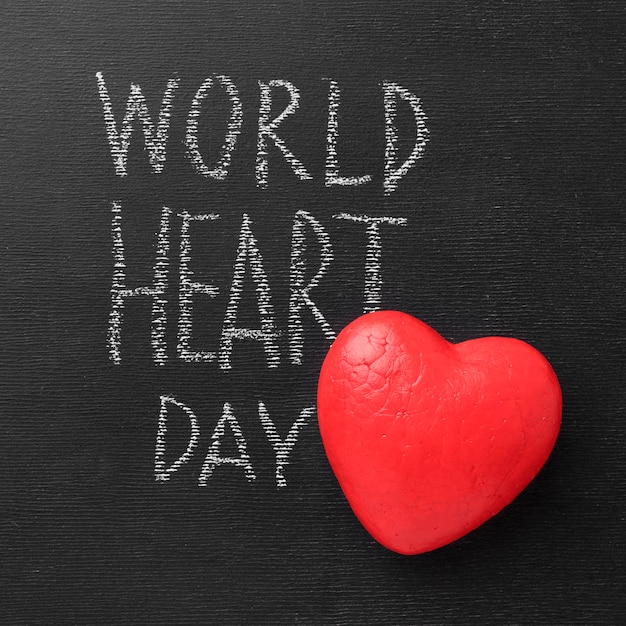 Free photo top view world heart day concept