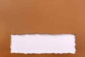 Free photo torn brown paper background frame strip bottom edge