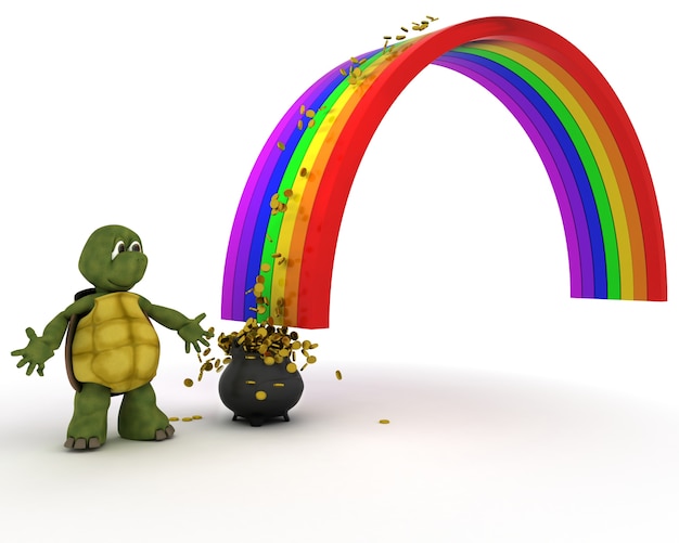 Free Photo tortoise in a rainbow