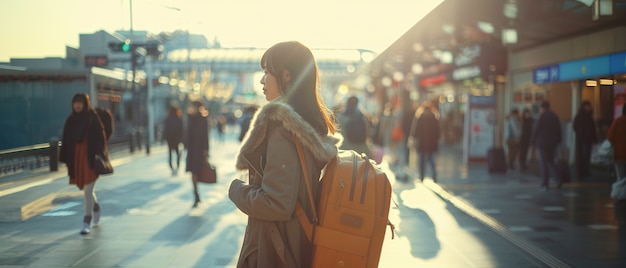 Free photo tourist carrying baggage