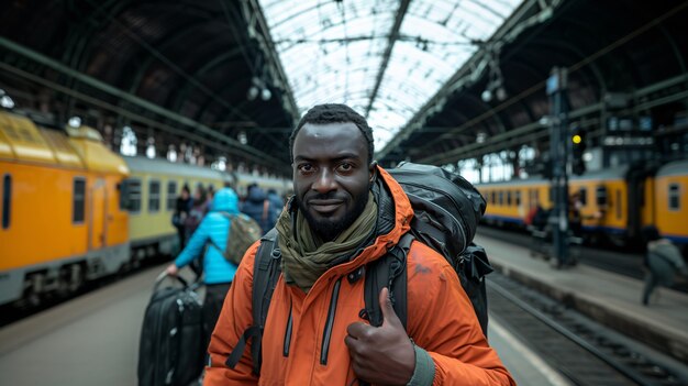 Tourist carrying luggage