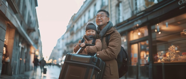 Tourist carrying luggage