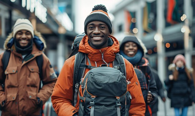 Tourist carrying luggage