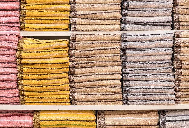 towel stack on shelf