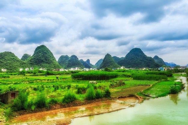 town asian land river green rafting