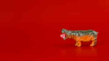 Free photo toy hippopotamus with heart