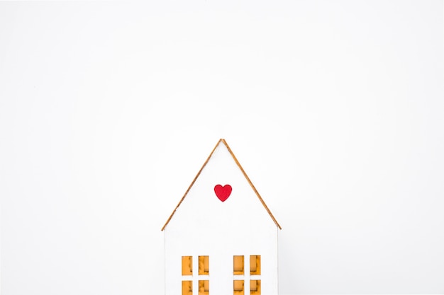 Toy house with small heart