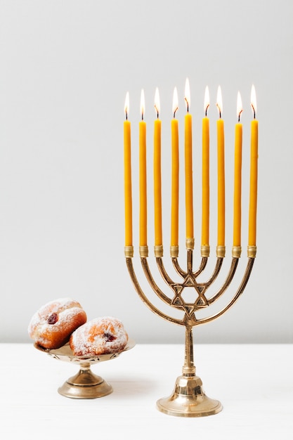 Free photo traditional candlestick hanukkah holder