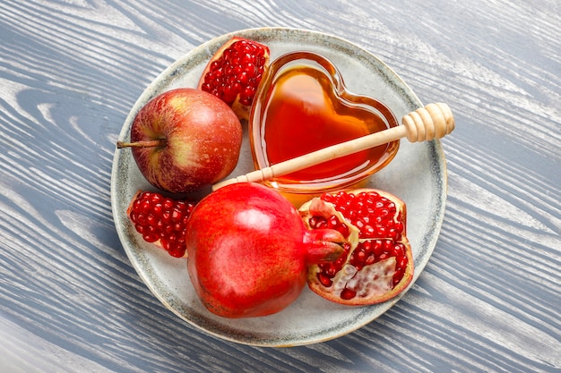 Traditional food of jewish New Year - Rosh Hashana.