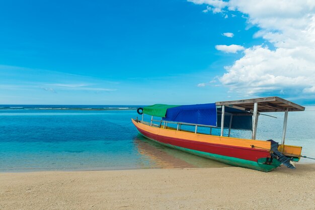 Traditional indonesian fisherman boat