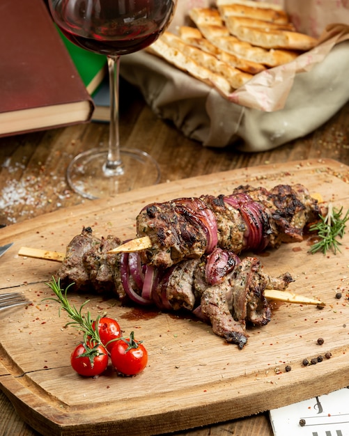 Free Photo traditional kebab on the wooden board