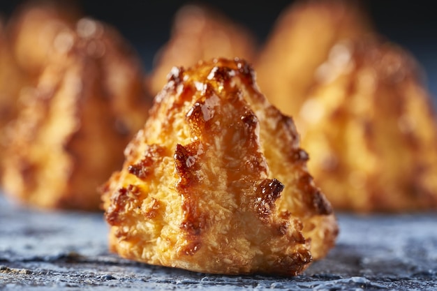 Free photo traditional latin coconut pastry on a baking sheet