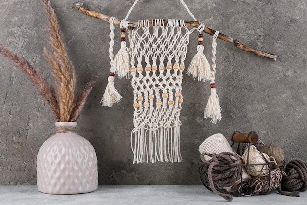 Free Photo traditional macrame assortment indoors