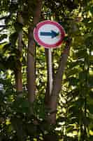 Free photo traffic arrow sign in the forest