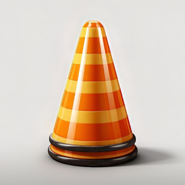 Free photo traffic cone isolated on white background 3d illustration eps 10