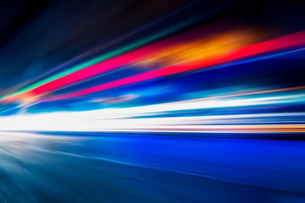 Traffic Light trails on street in Shanghai