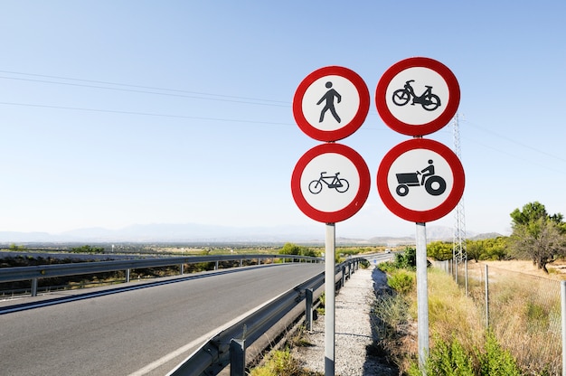 Free photo traffic signs on the road