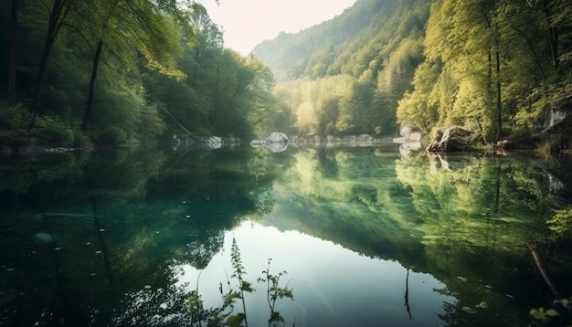 Free Photo tranquil sunset over asturias' wilderness cliffside meadow generated by ai