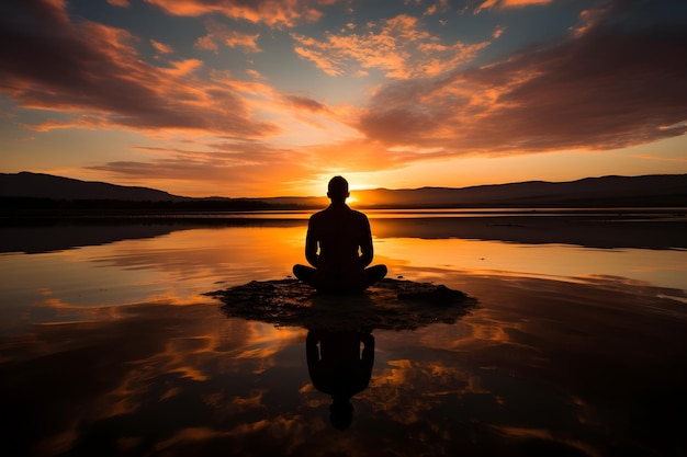 tranquil sunset meditation background