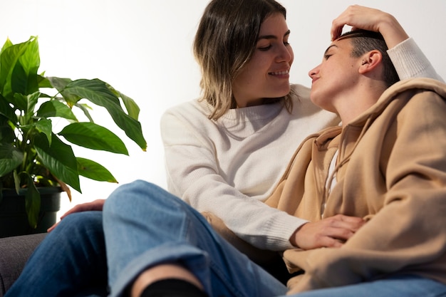 Free photo trans couple spending quality time together