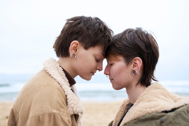 Trans couple spending time together