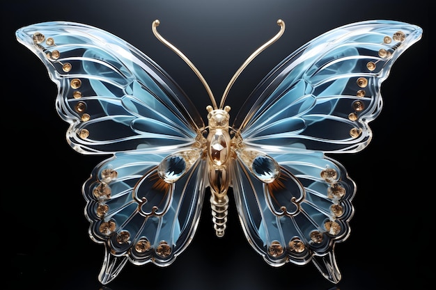 Free photo transparent plastic butterfly background