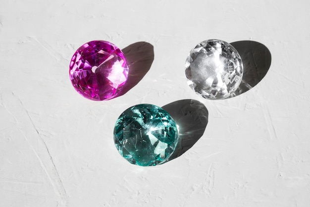 Free photo transparent shiny jewels